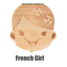 Load image into Gallery viewer, Tooth Box Dutch /Portugue / Spanish/English/French/Russian/ Italian Wood Tooth Box Organizer Save Milk Teeth Wood Storage Teeth