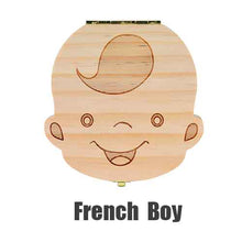 Load image into Gallery viewer, Tooth Box Dutch /Portugue / Spanish/English/French/Russian/ Italian Wood Tooth Box Organizer Save Milk Teeth Wood Storage Teeth